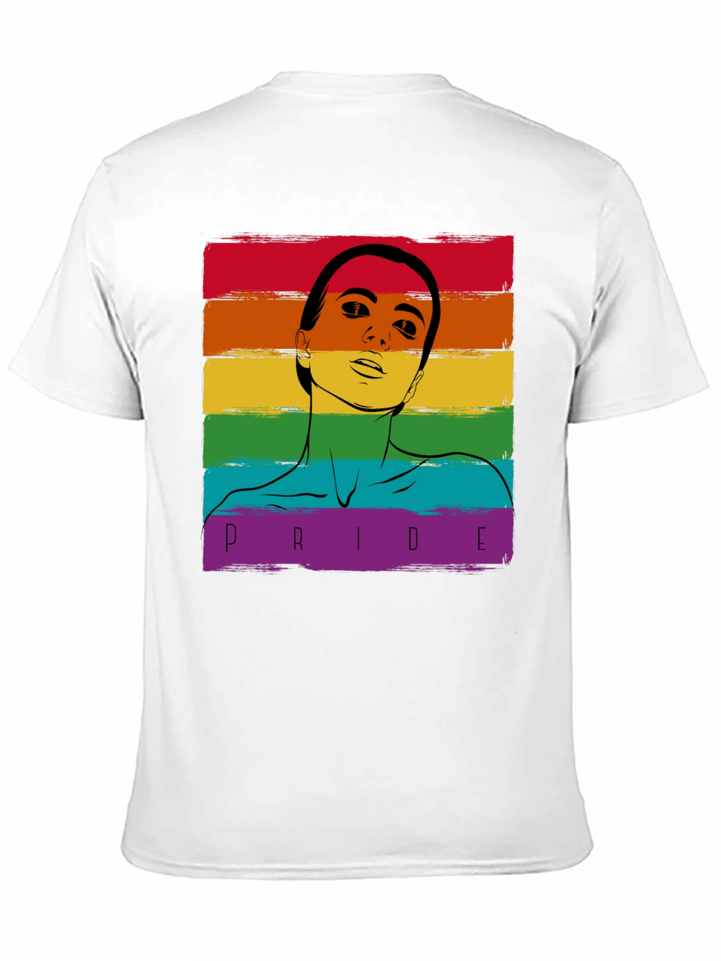 Pride Rainbow Graphic Tee - Black Cotton Blend