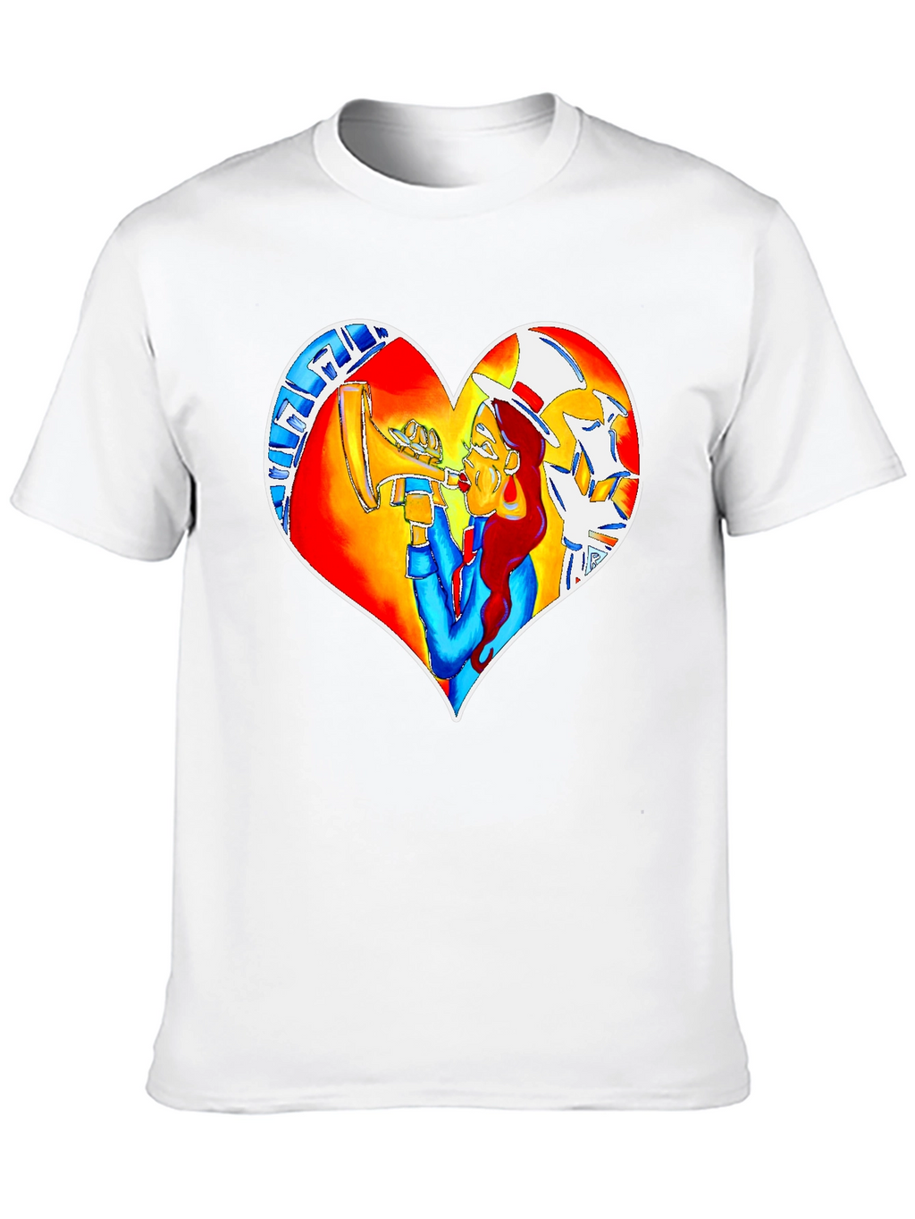 Heart Graphic Black Crew Neck Tee