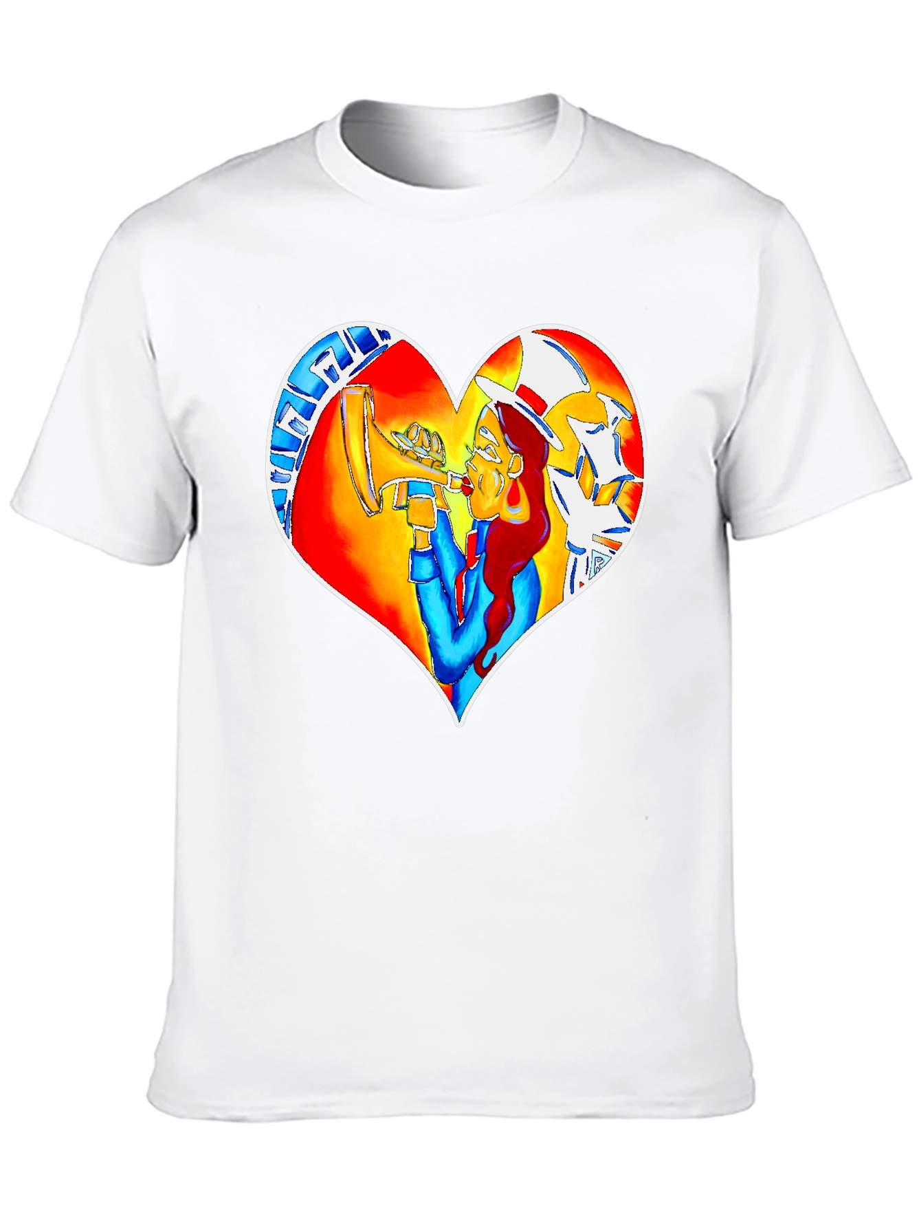 Heart Graphic Black Crew Neck Tee