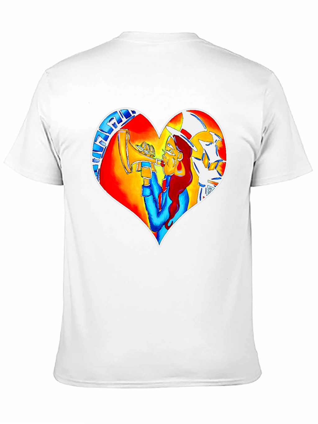 Heart Graphic Black Crew Neck Tee