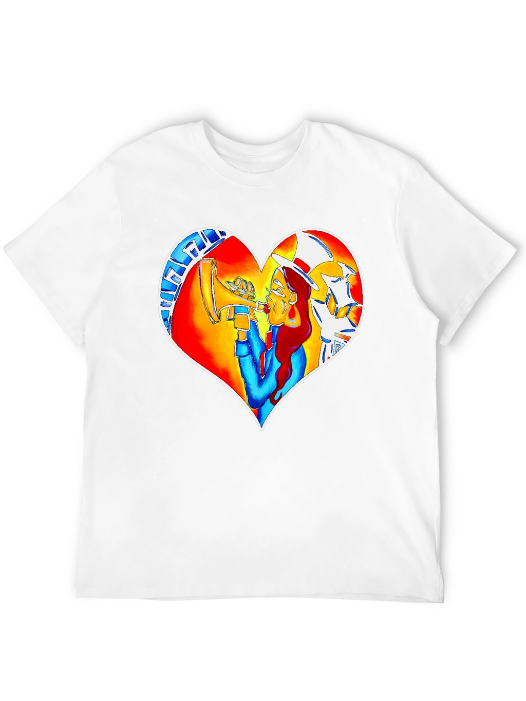 Heart Graphic Black Crew Neck Tee