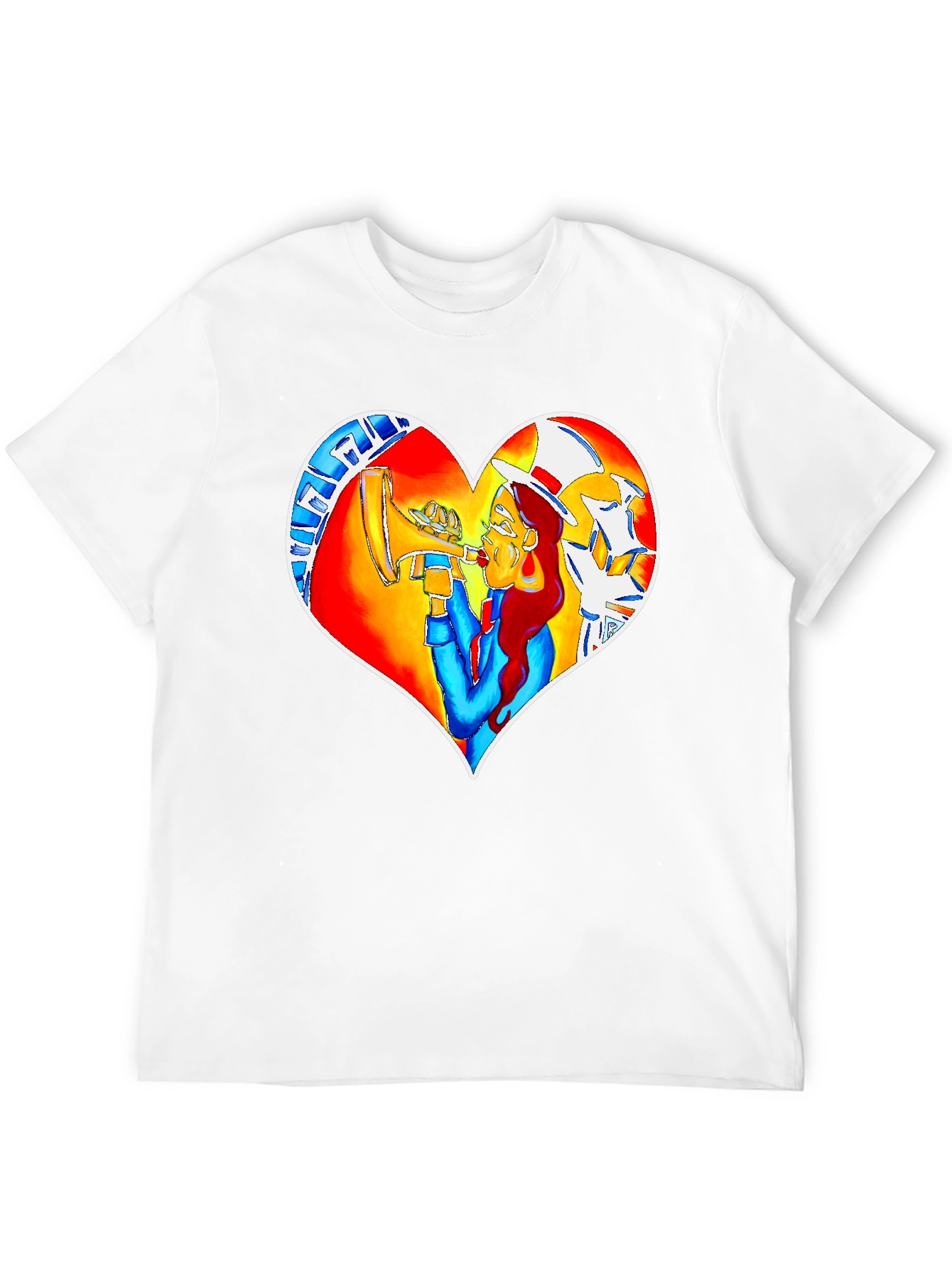 Heart Graphic Black Crew Neck Tee