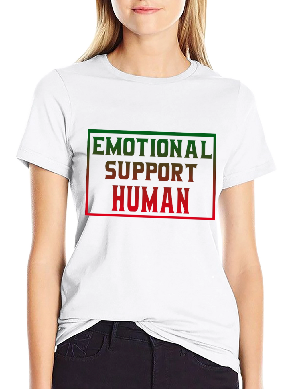 Emotional Support Human Black T-Shirt