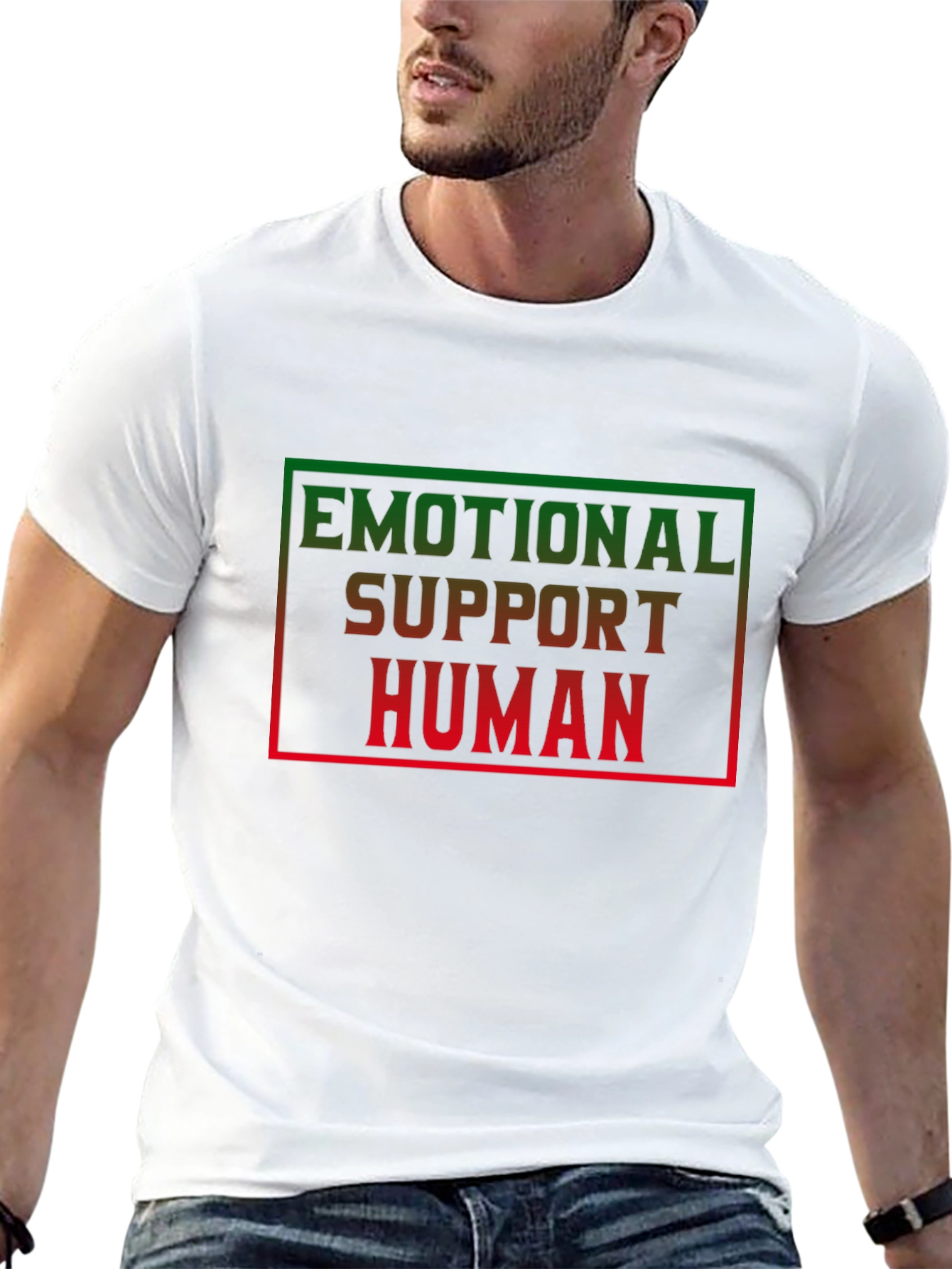 Emotional Support Human Black T-Shirt