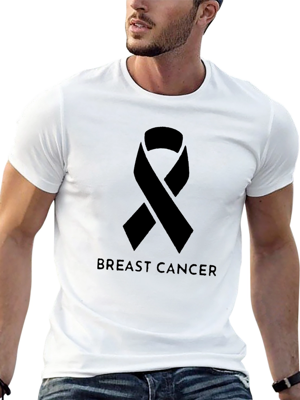 Breast Cancer Awareness Ribbon Graphic T-Shirt