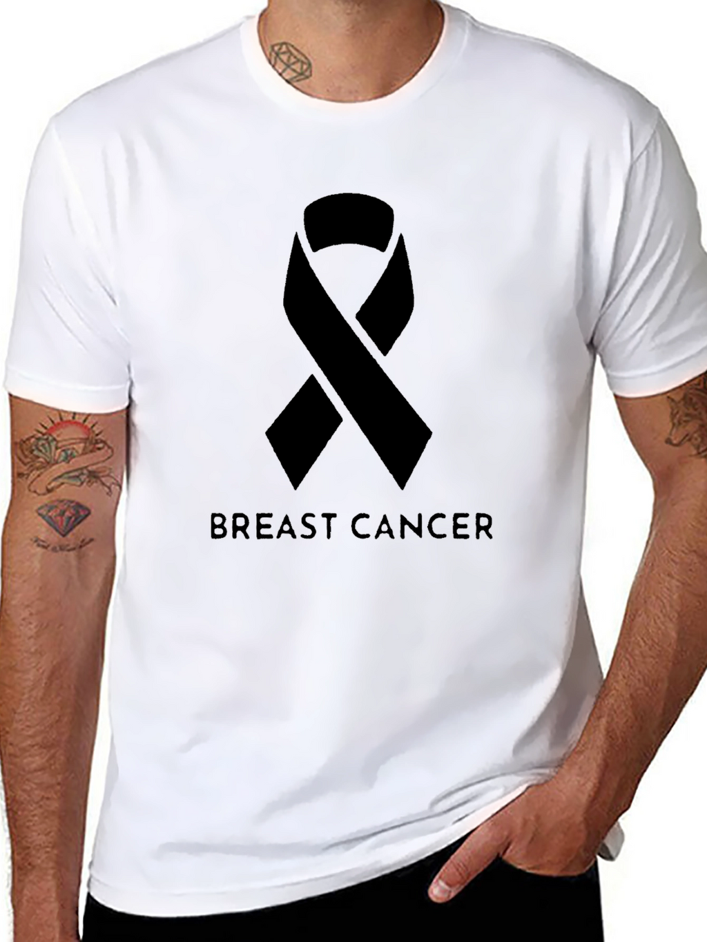 Breast Cancer Awareness Ribbon Graphic T-Shirt