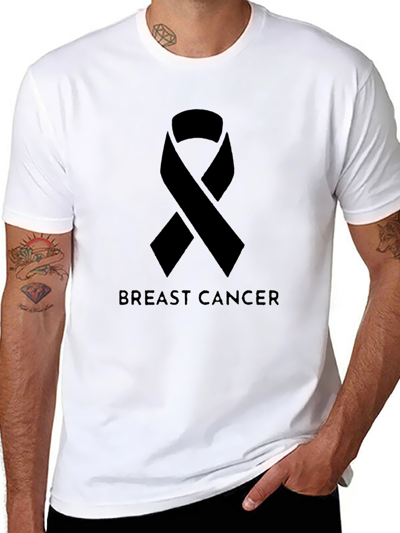Breast Cancer Awareness Ribbon Graphic T-Shirt