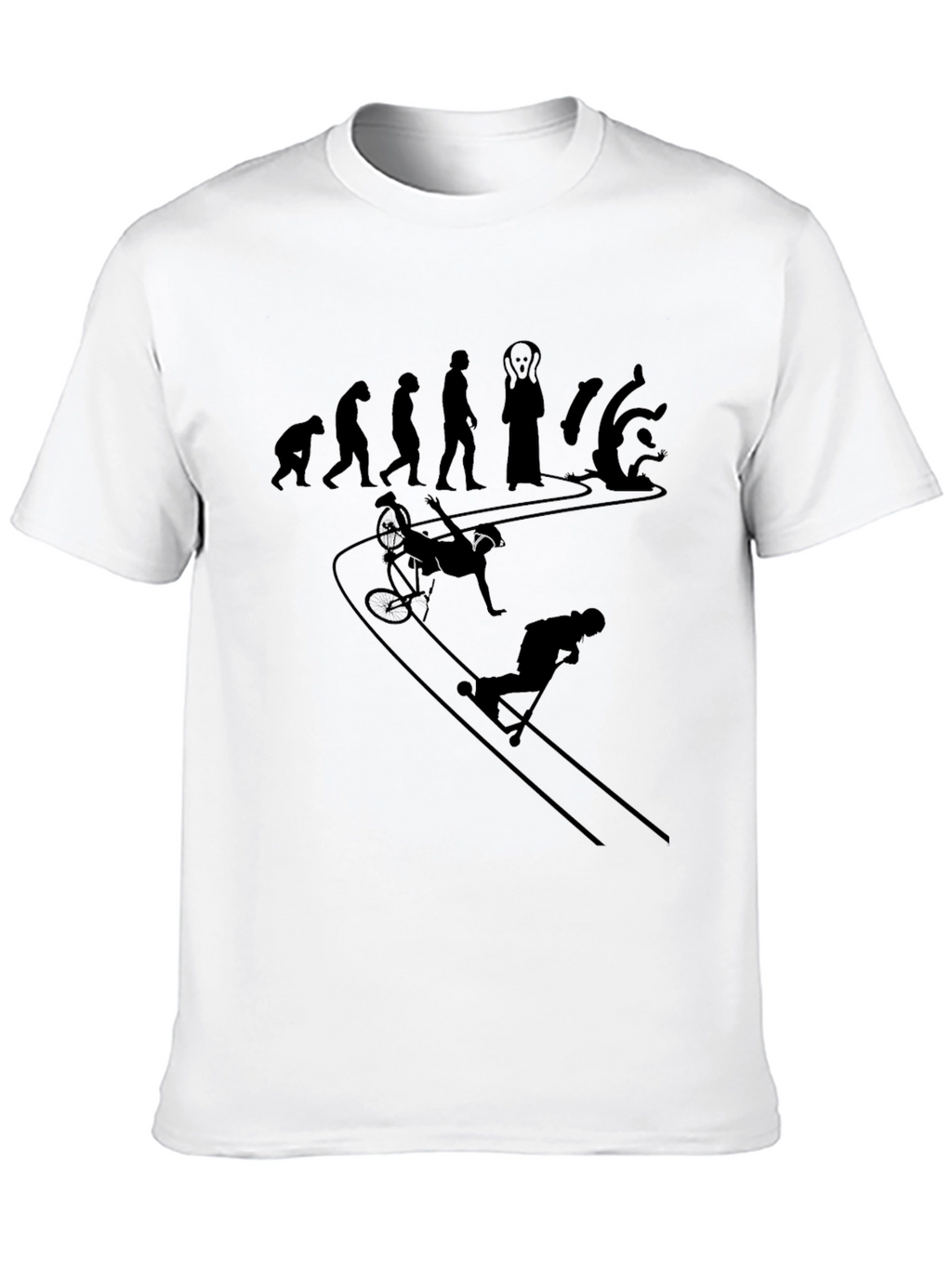 Evolution of Falling T-Shirt - Funny Graphic Tee