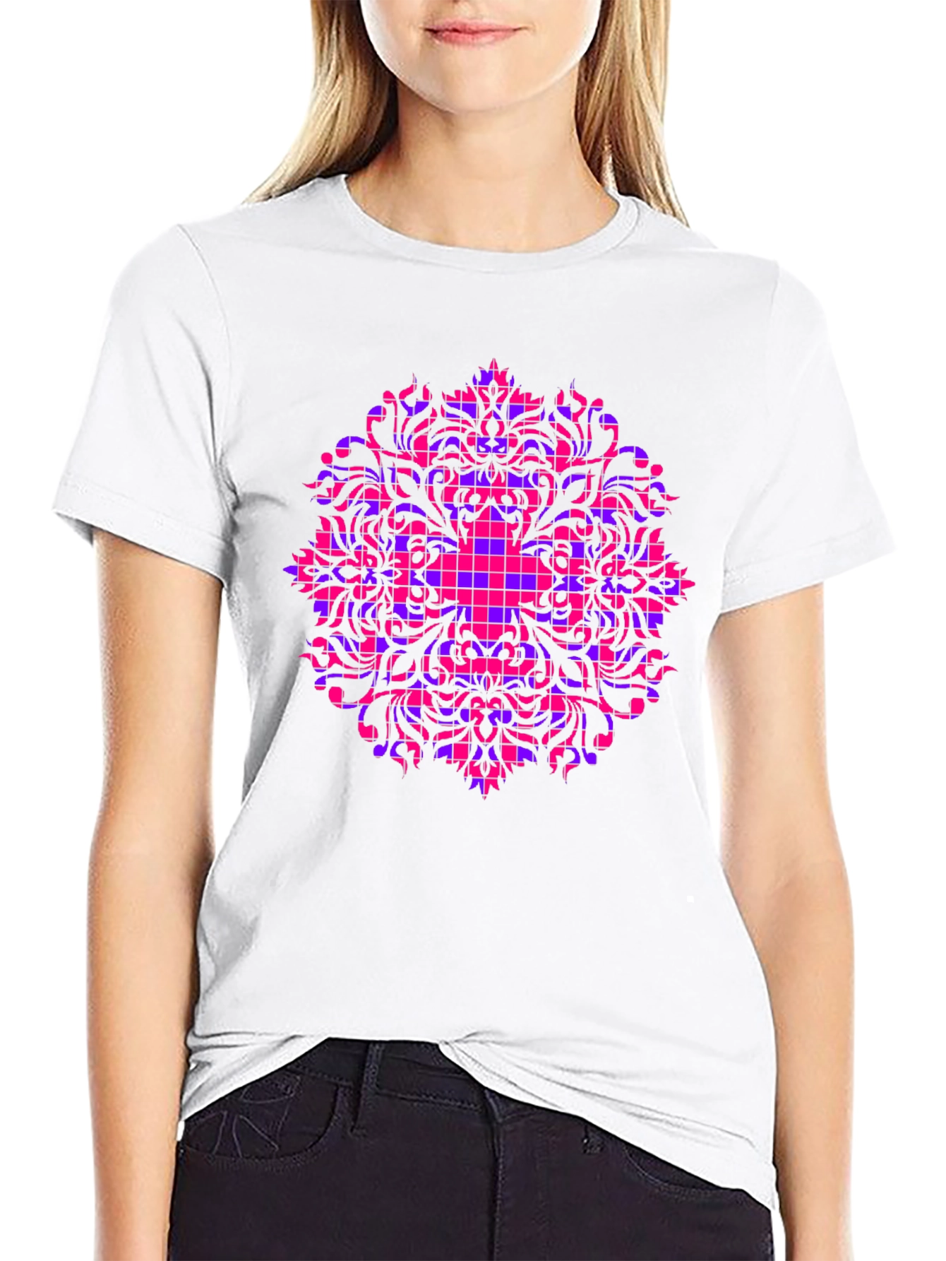 Geometric Mandala Black T-Shirt
