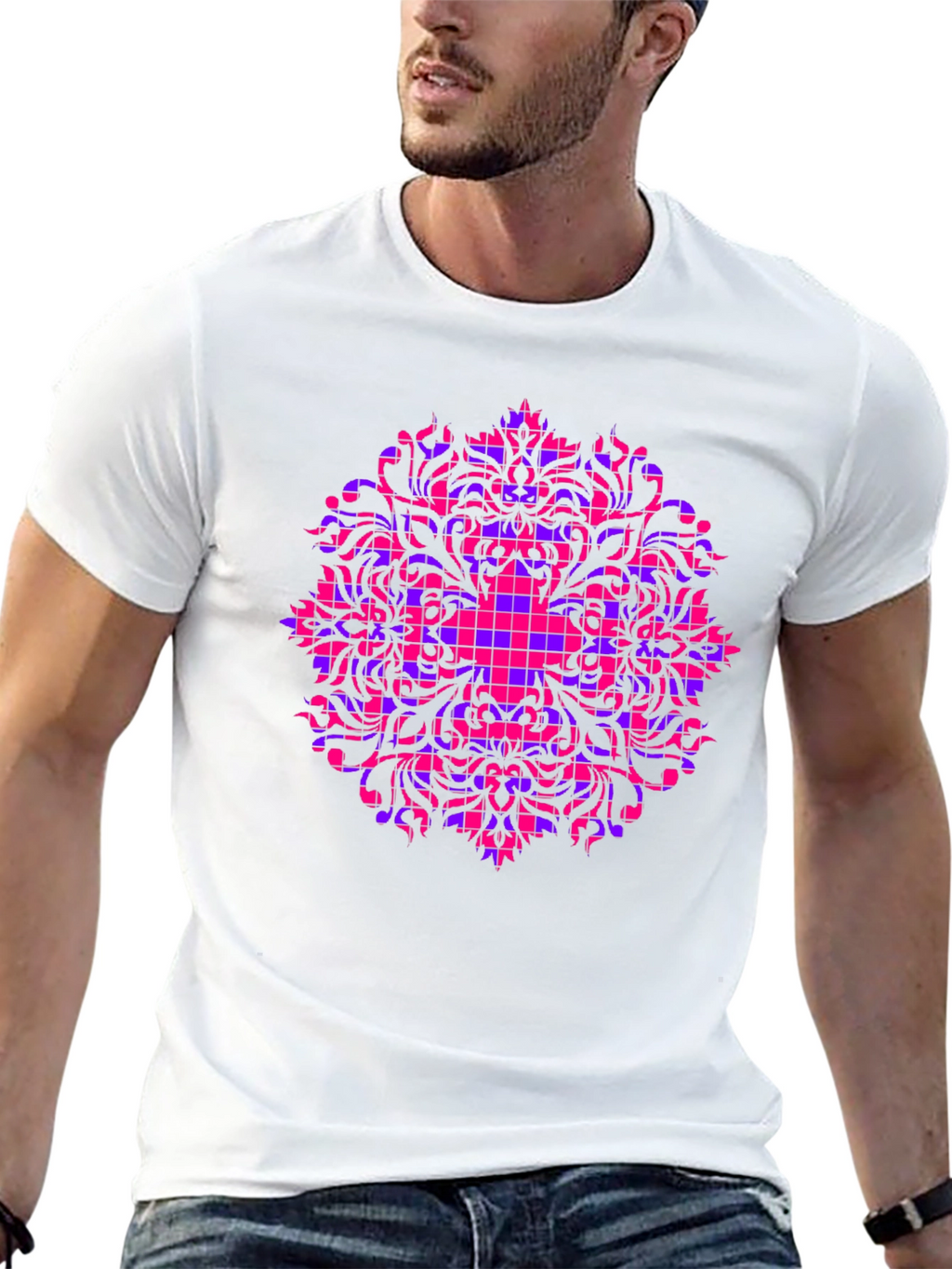 Geometric Mandala Black T-Shirt