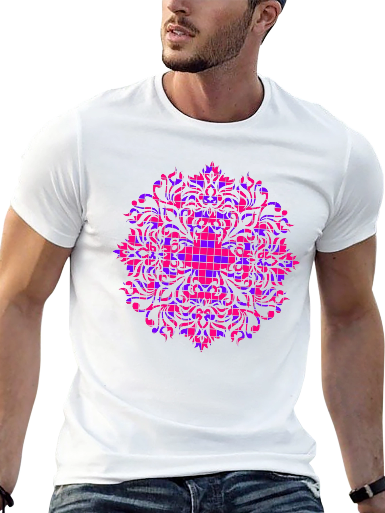 Geometric Mandala Black T-Shirt