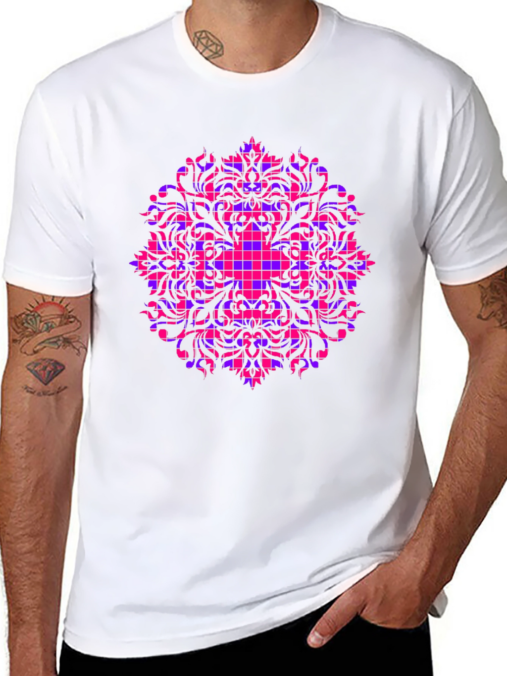 Geometric Mandala Black T-Shirt