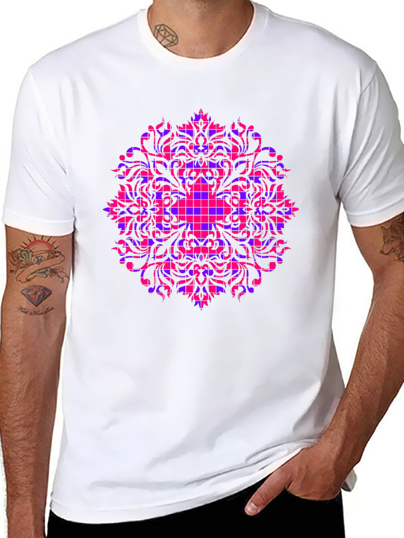 Geometric Mandala Black T-Shirt