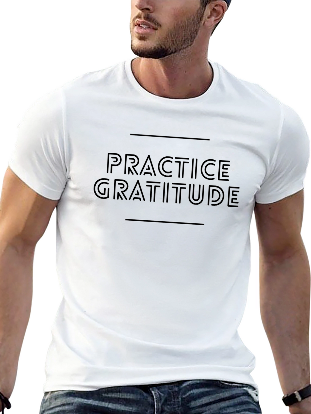 Practice Gratitude Graphic Tee - Black