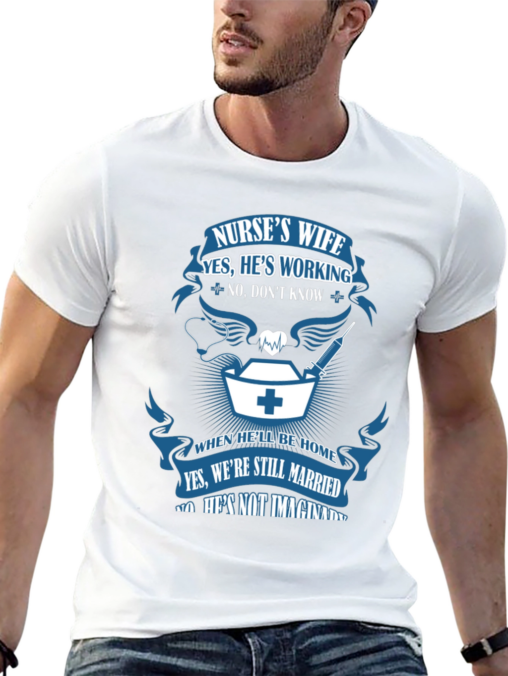 Nurses Wife Graphic T-Shirt - Husbands Job