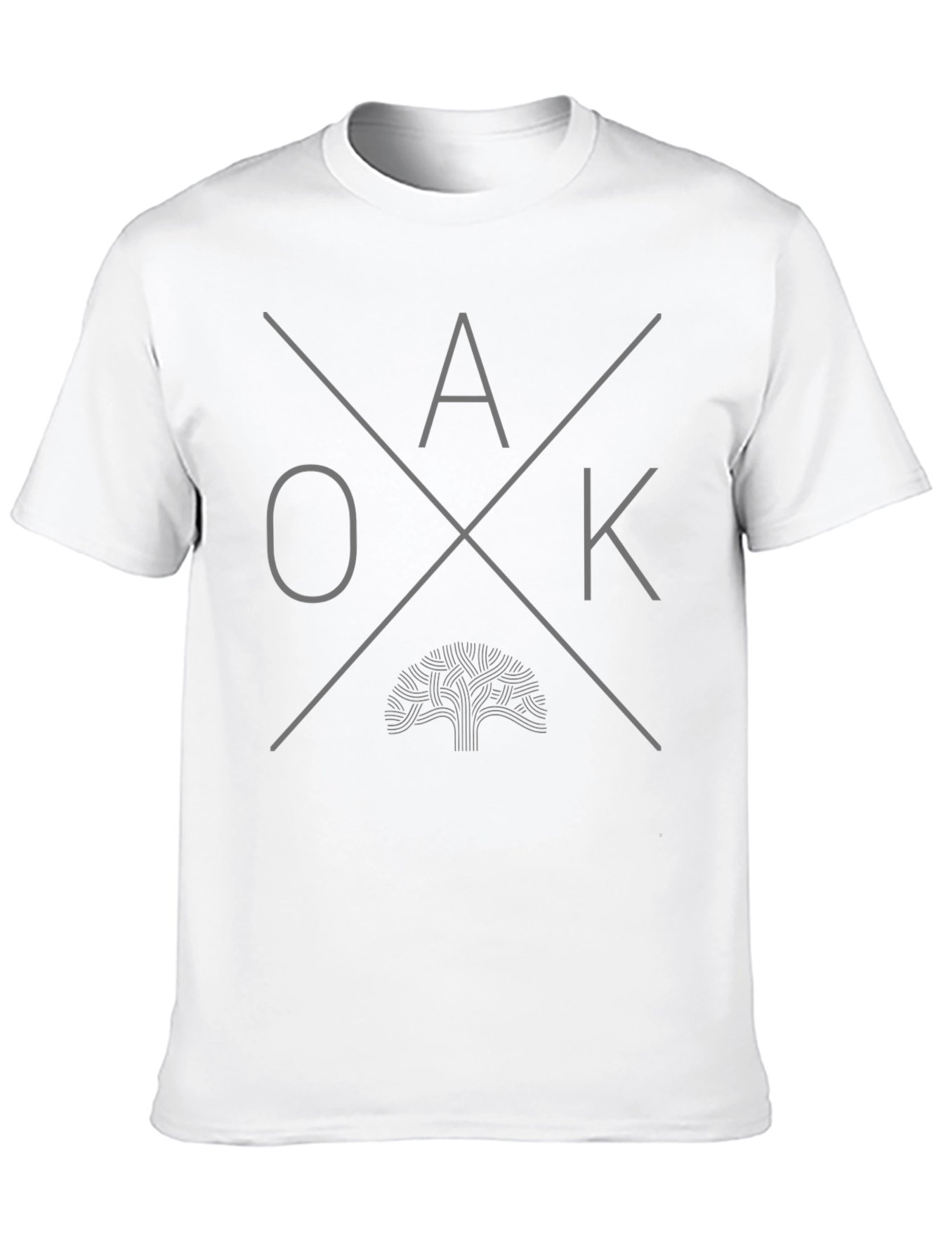 Modern Oak Tree Graphic Tee - Black