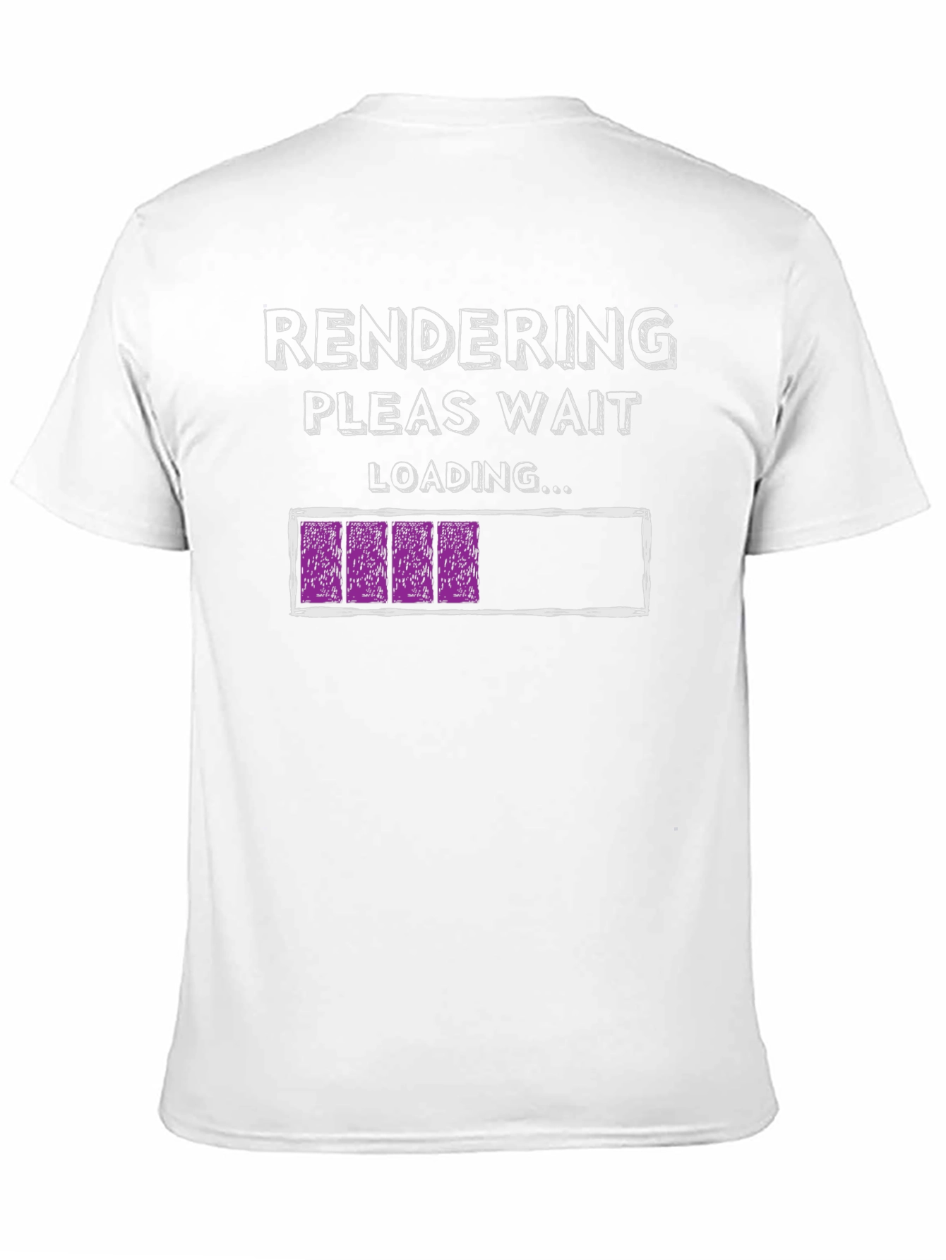 Rendering Please Wait Loading Funny Black T-Shirt