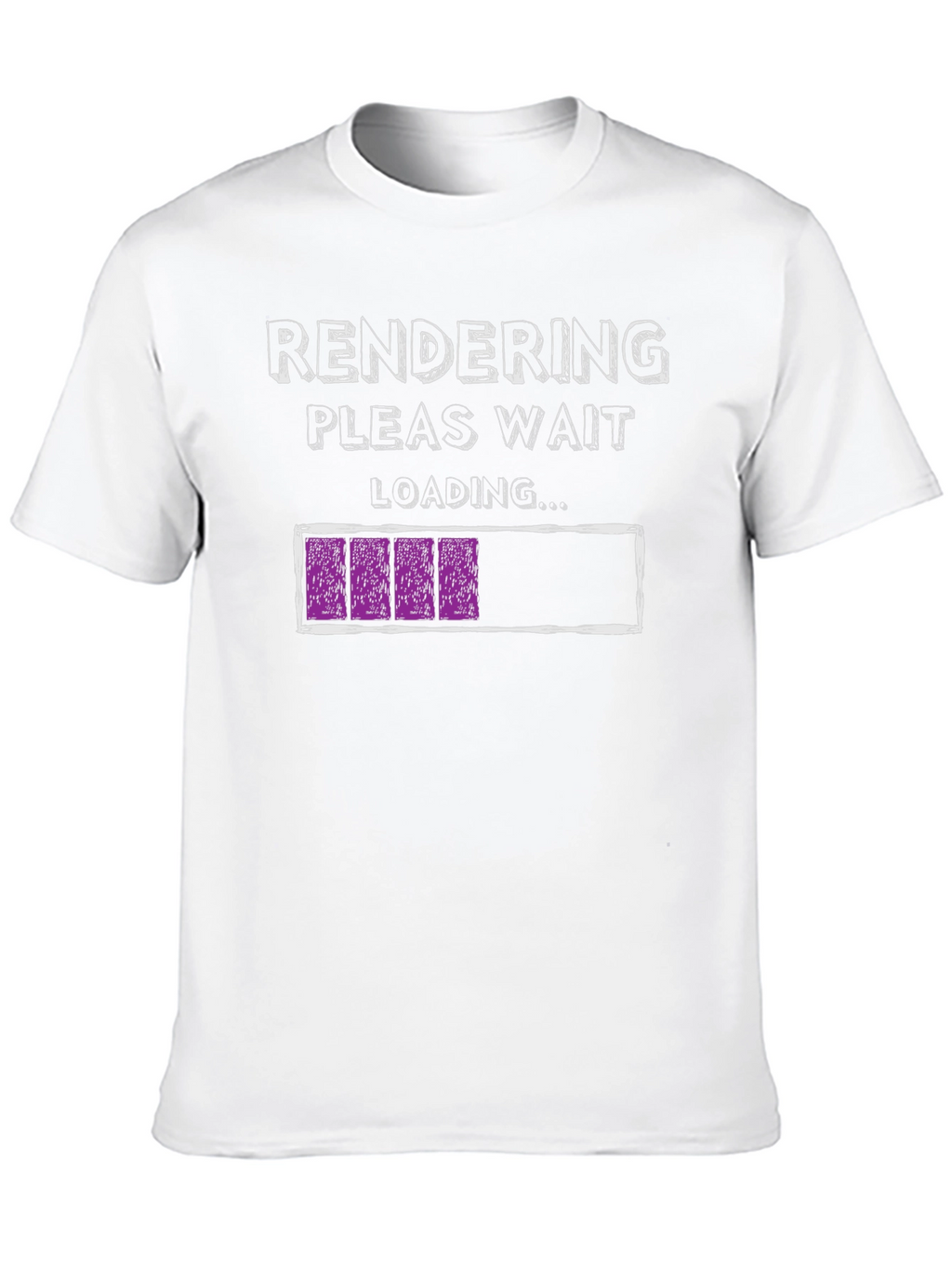 Rendering Please Wait Loading Funny Black T-Shirt