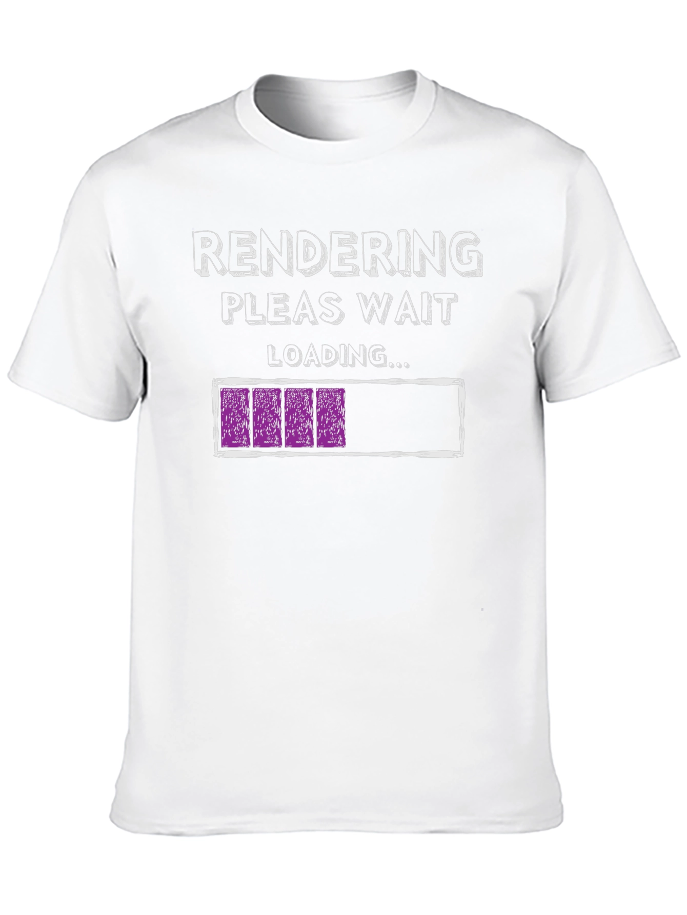 Rendering Please Wait Loading Funny Black T-Shirt