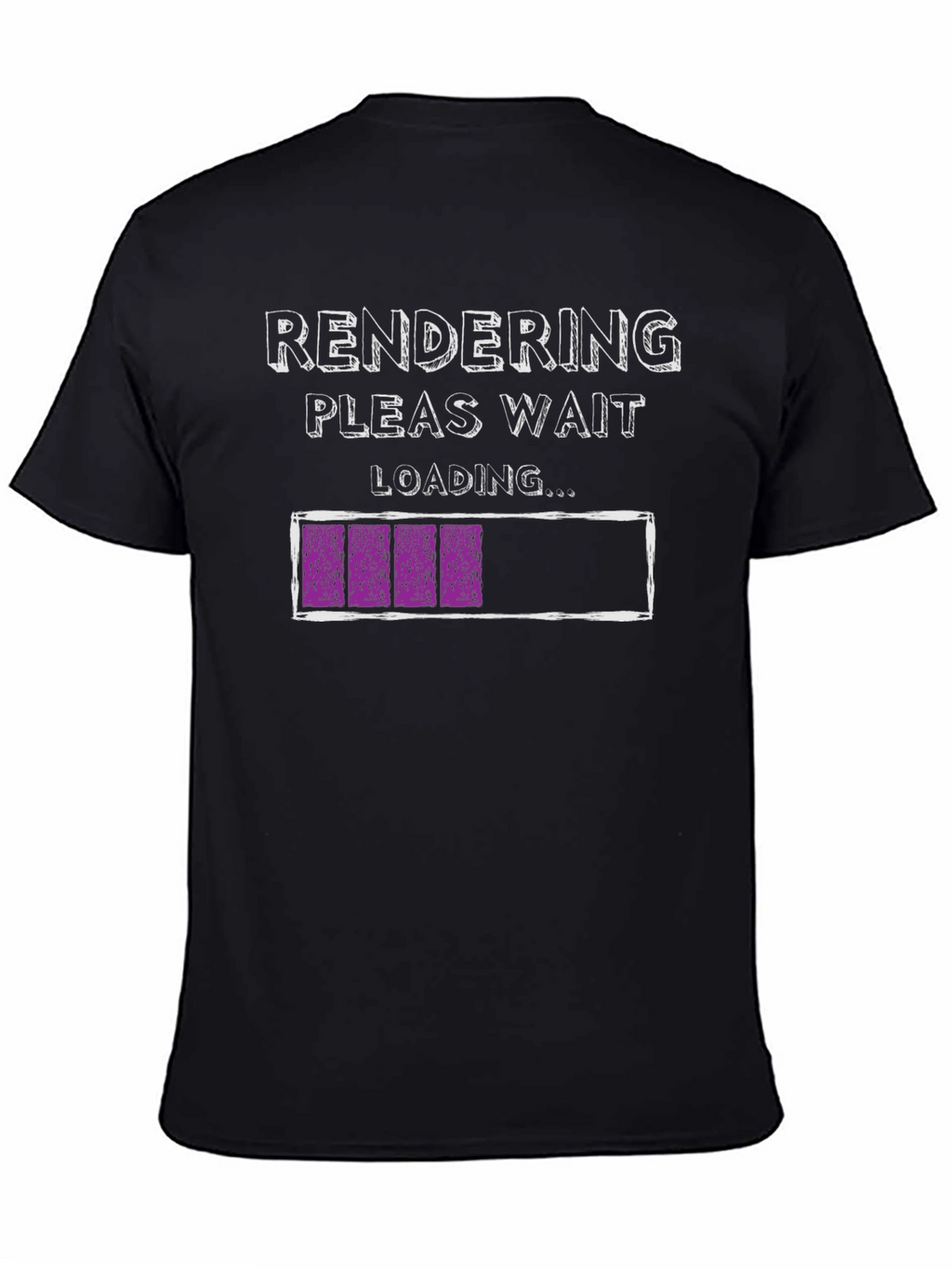 Rendering Please Wait Loading Funny Black T-Shirt