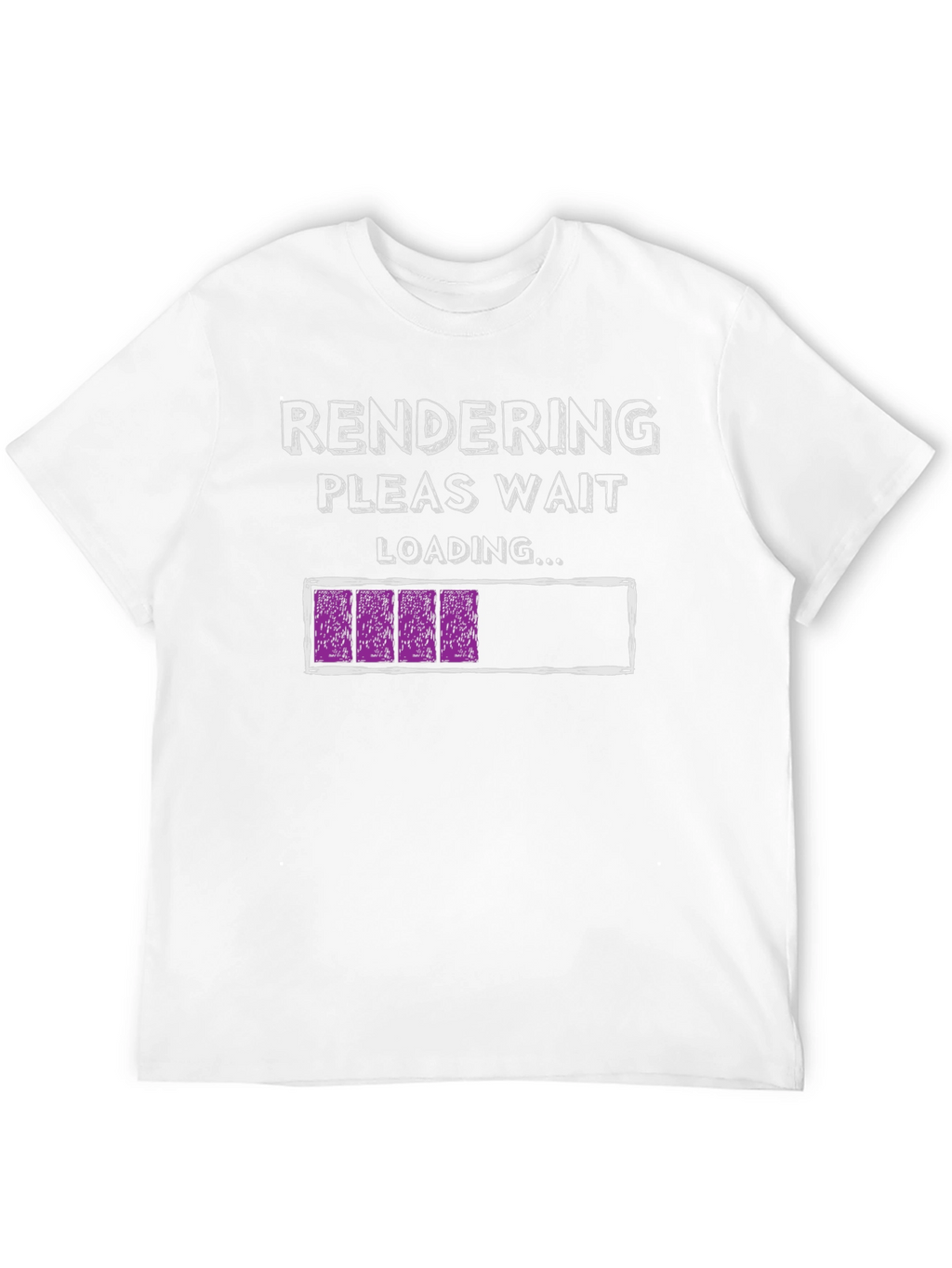Rendering Please Wait Loading Funny Black T-Shirt