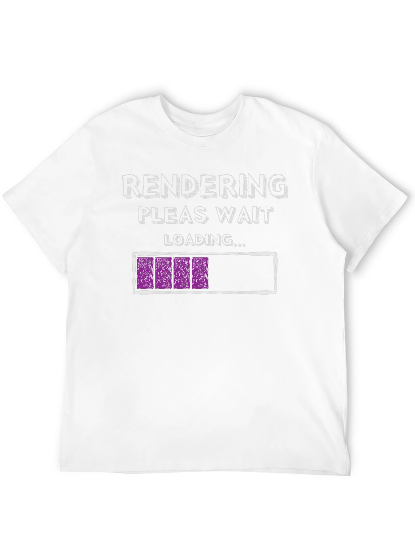 Rendering Please Wait Loading Funny Black T-Shirt