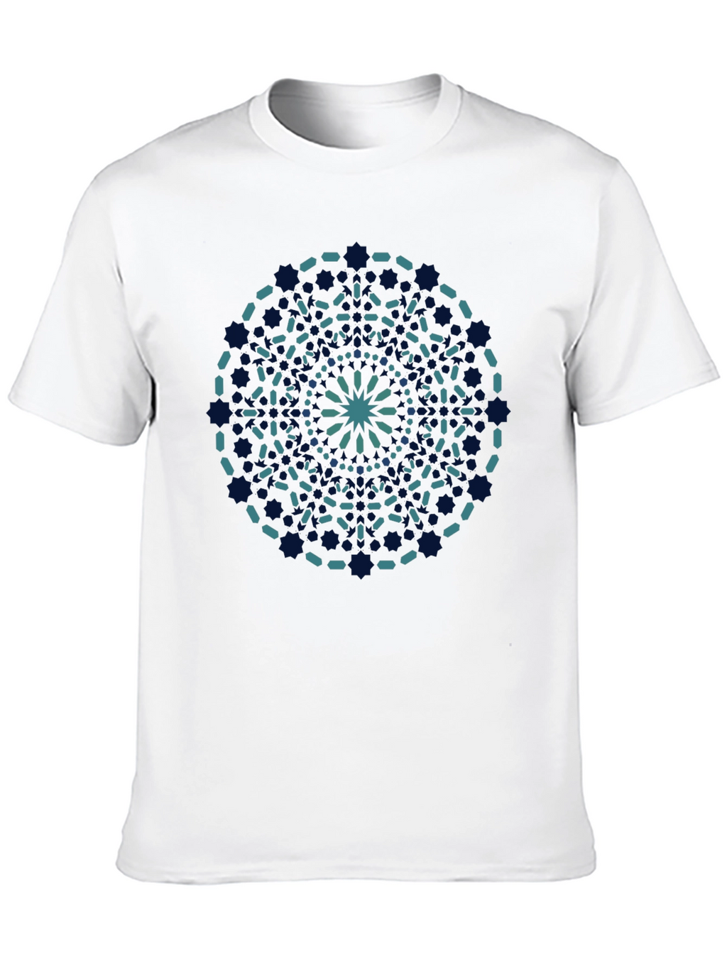 Geometric Mandala Print Black T-Shirt