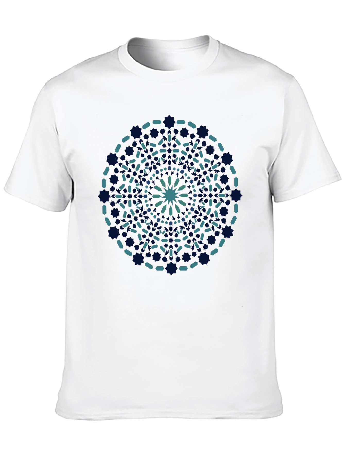 Geometric Mandala Print Black T-Shirt