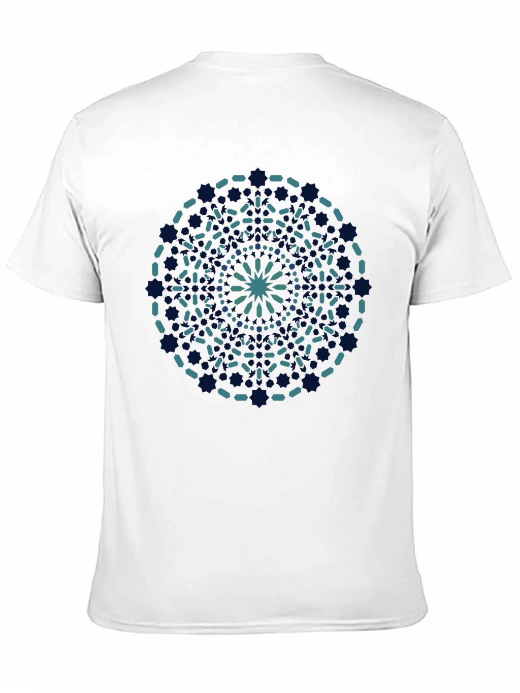 Geometric Mandala Print Black T-Shirt