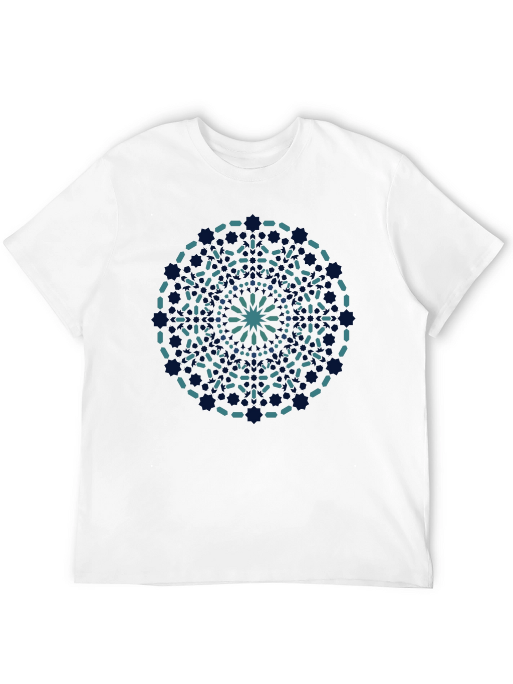 Geometric Mandala Print Black T-Shirt