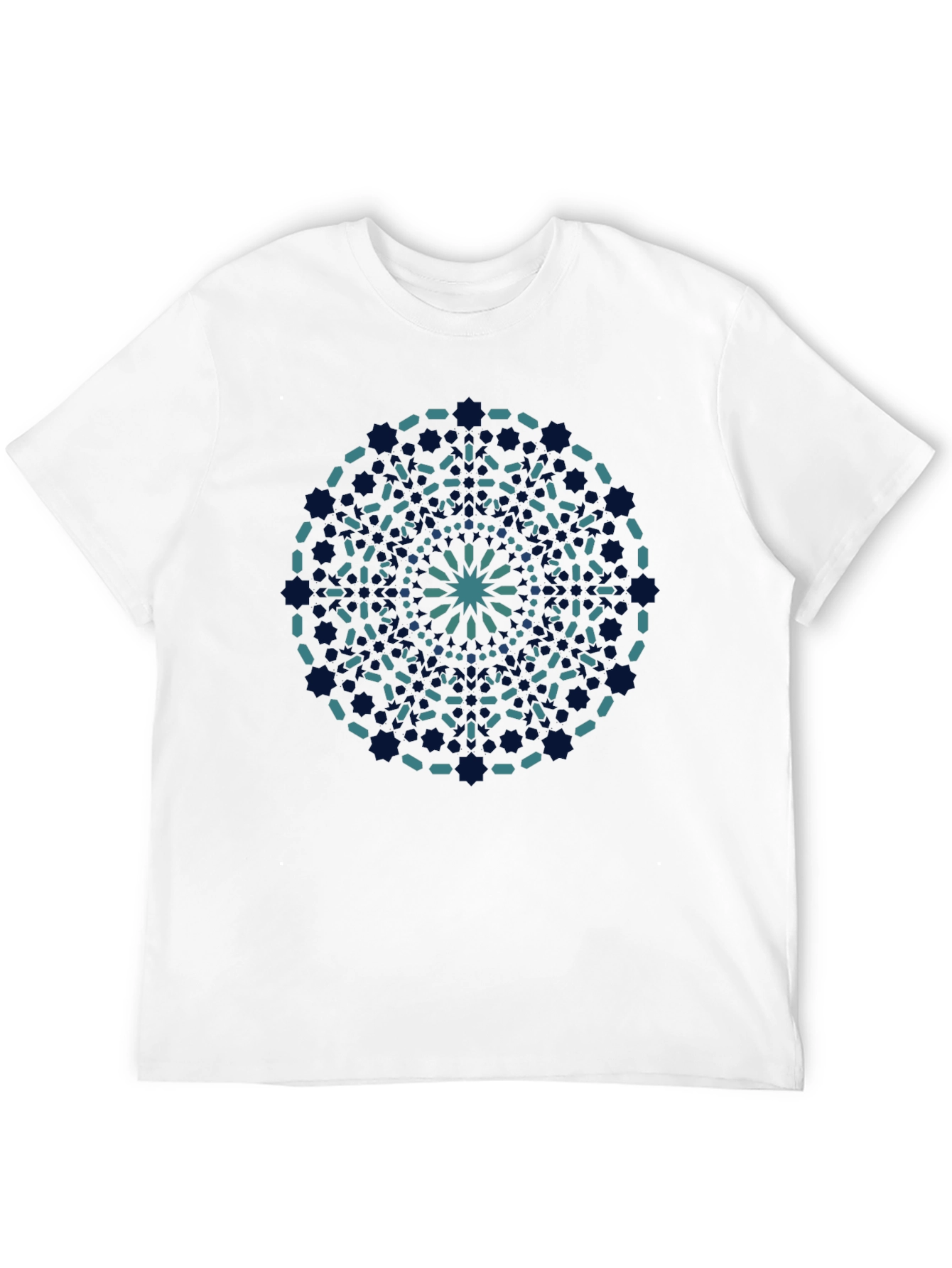 Geometric Mandala Print Black T-Shirt