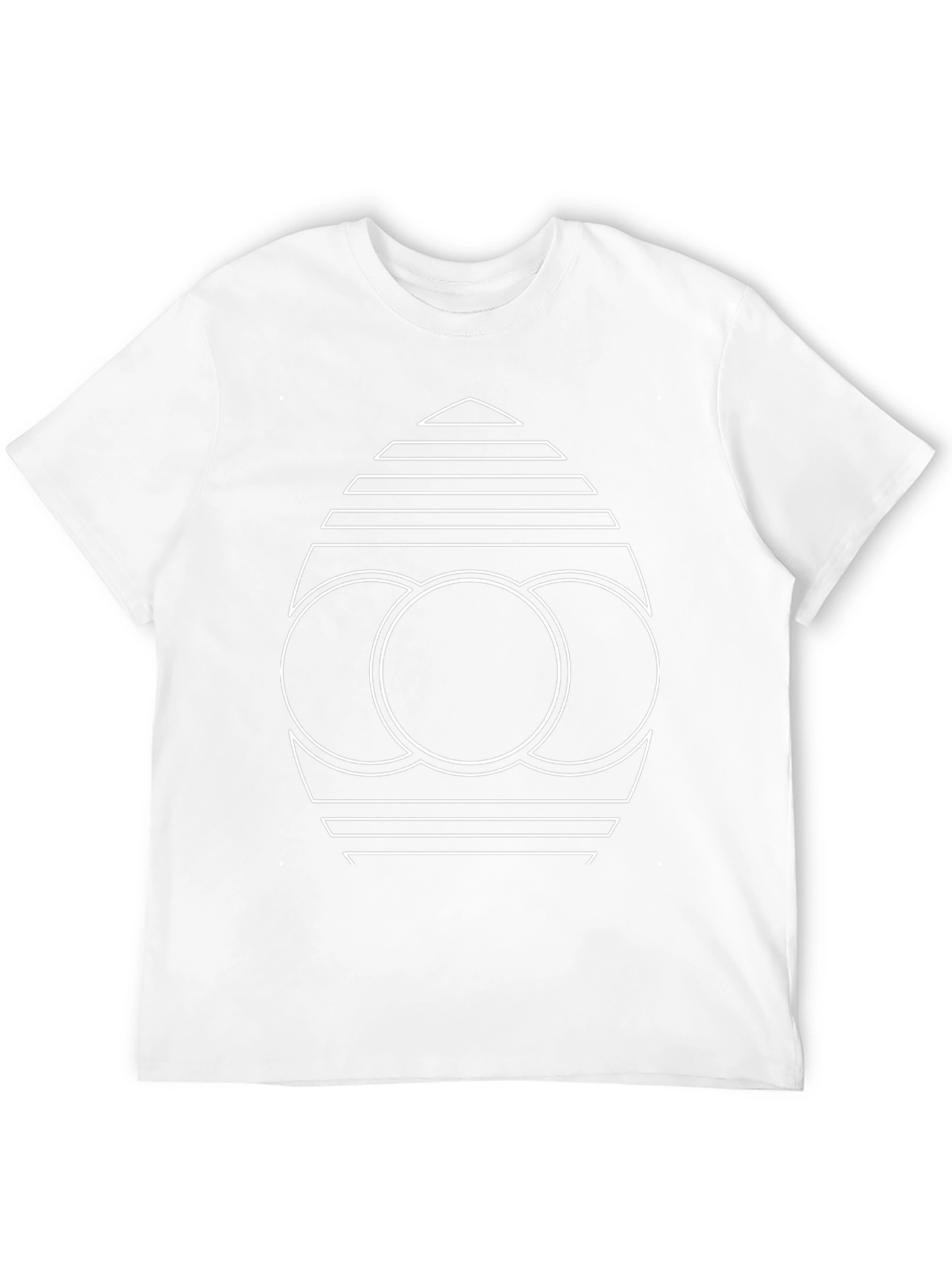 Geometric Graphic Print Black Tee Shirt