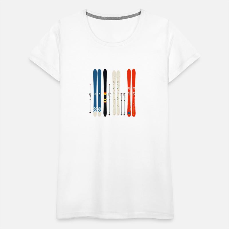 Illustration of Colorful Skis and ski poles