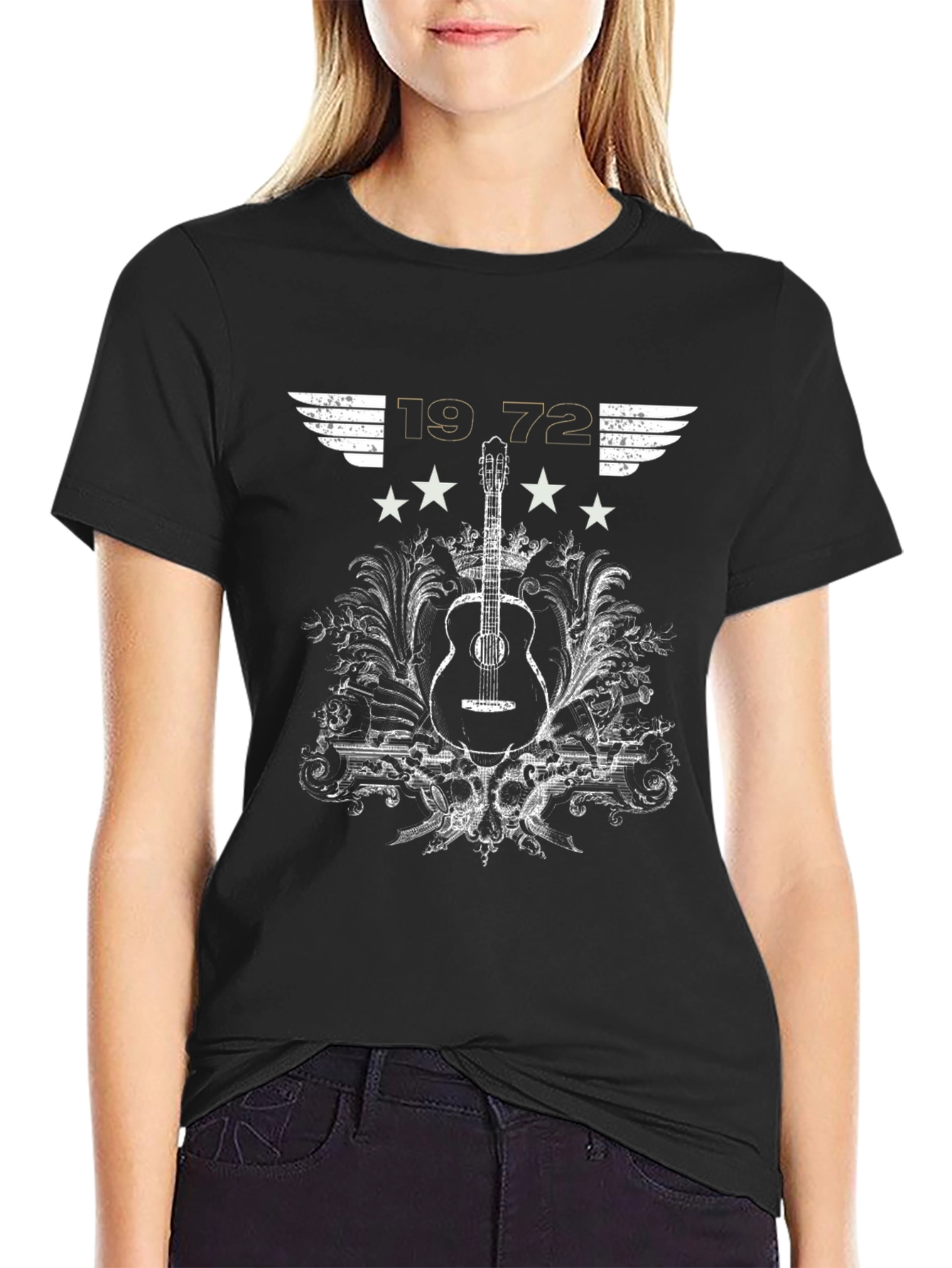 Vintage 1972 Guitar T-Shirt - Classic Rock Style