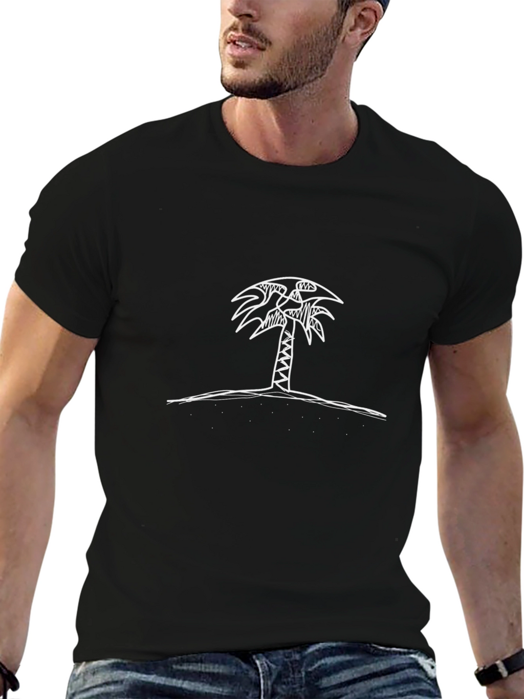 Palm Tree Graphic Black T-Shirt