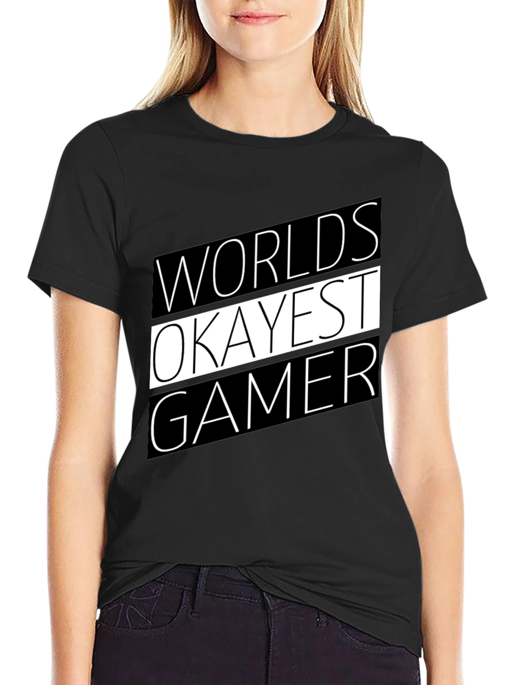 Worlds Okayest Gamer T-Shirt - Black Graphic Tee