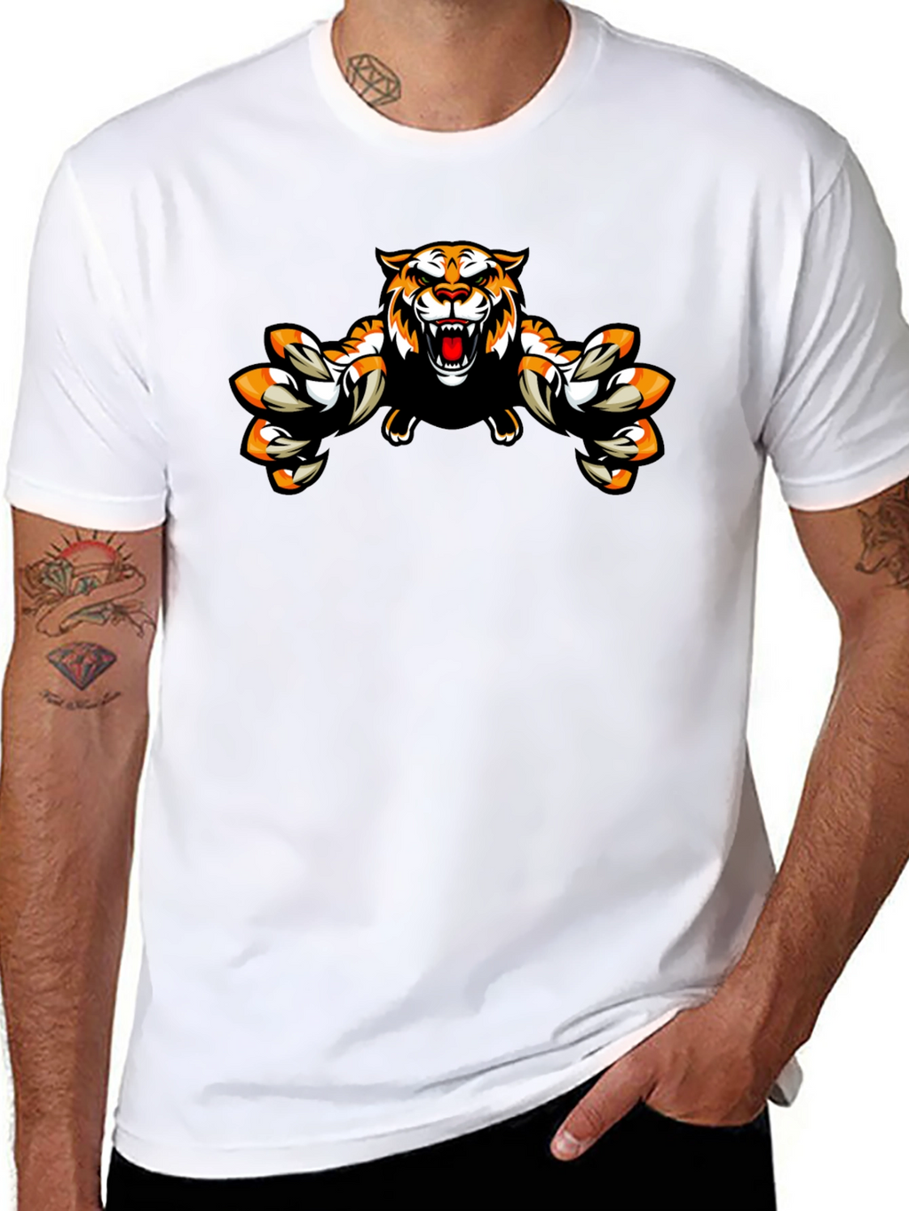 Roaring Tiger Graphic Black T-Shirt