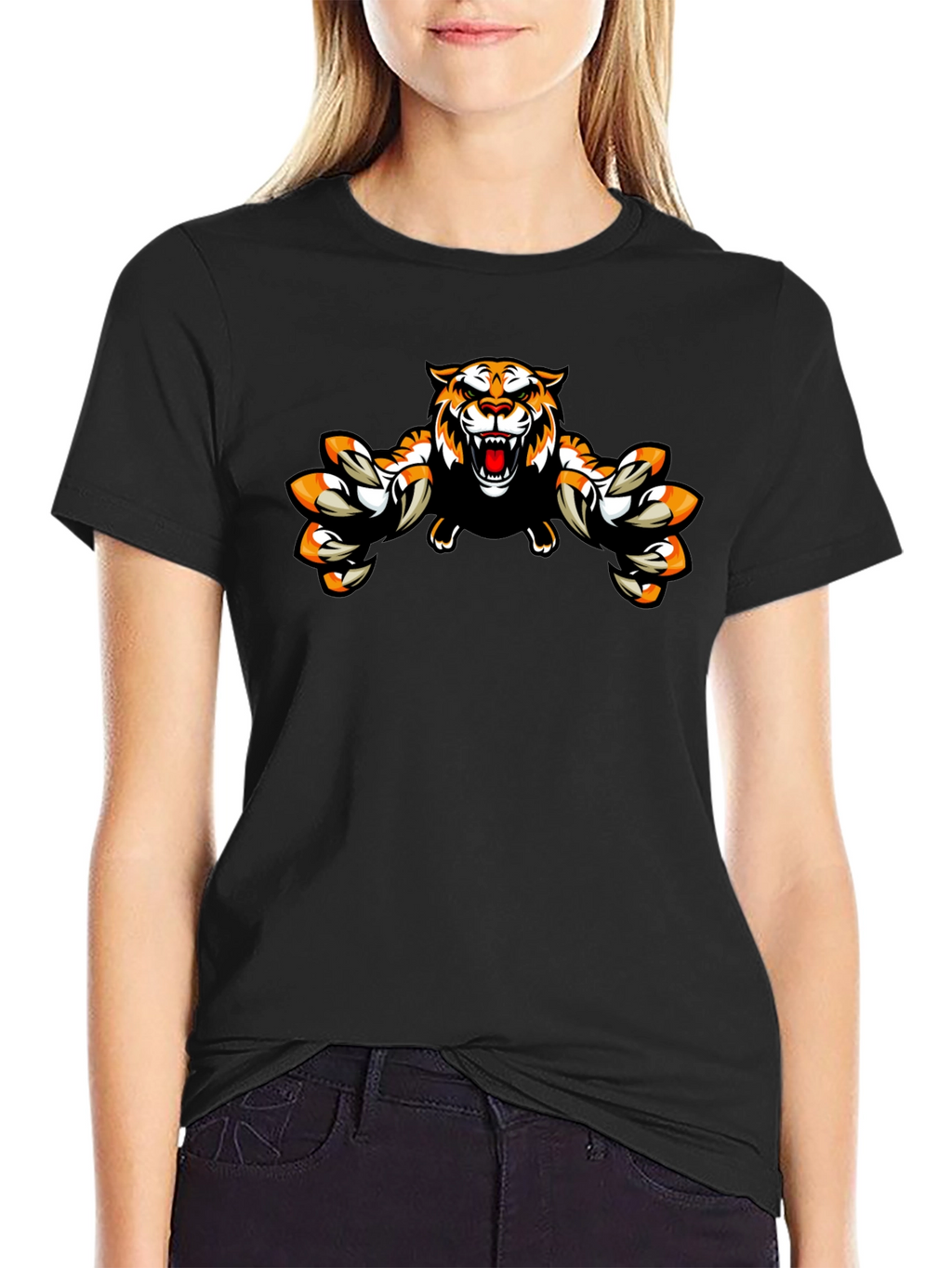 Roaring Tiger Graphic Black T-Shirt