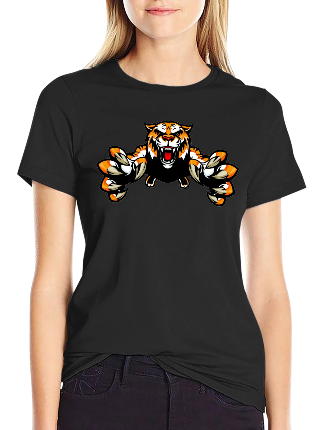 Roaring Tiger Graphic Black T-Shirt