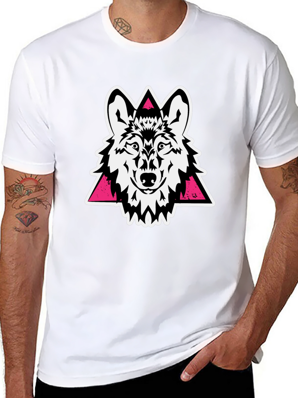 Wolf Graphic Tee - Black Stylish Cotton T-Shirt