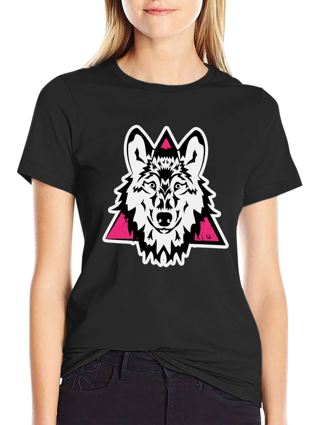 Wolf Graphic Tee - Black Stylish Cotton T-Shirt