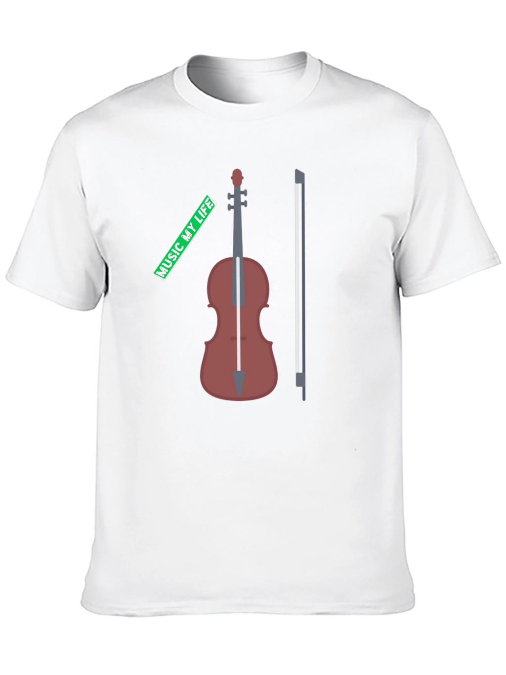 Music My Life Violin Graphic Tee - Black