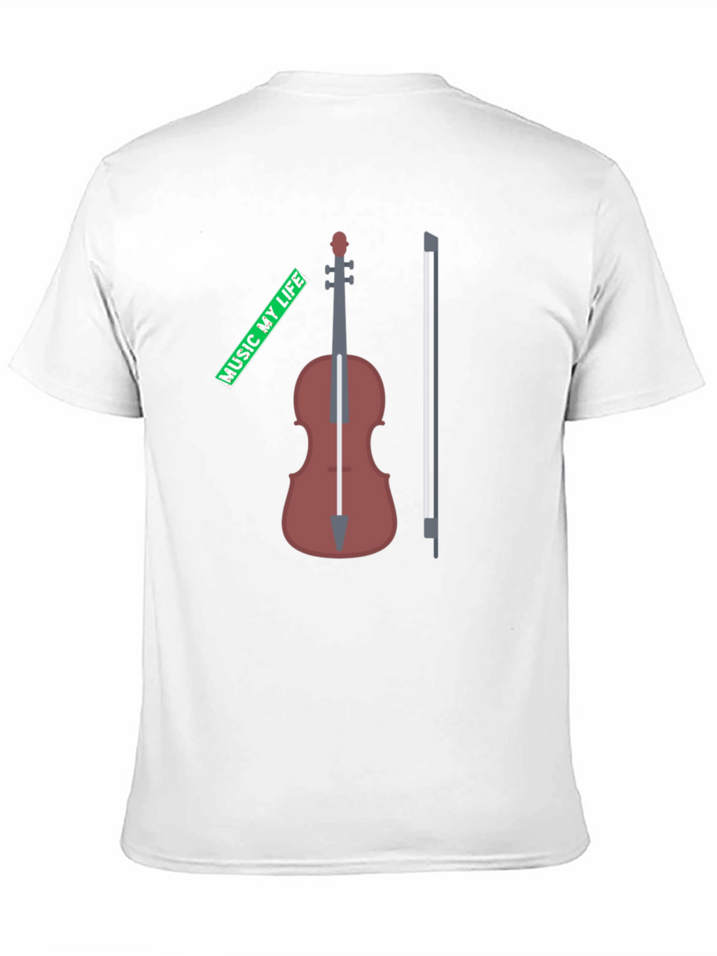Music My Life Violin Graphic Tee - Black