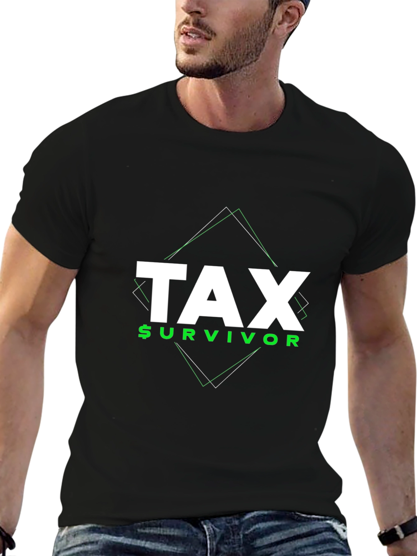 Tax Survivor Graphic Tee - Black Short Sleeve Shirt