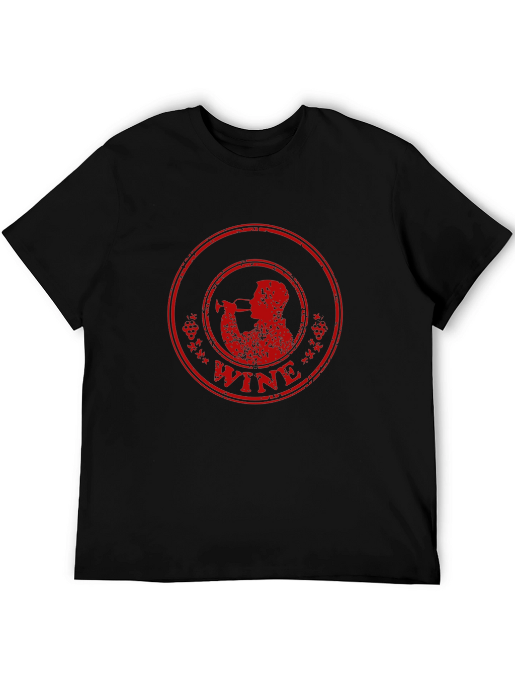 Wine Drinker Graphic T-Shirt - Black