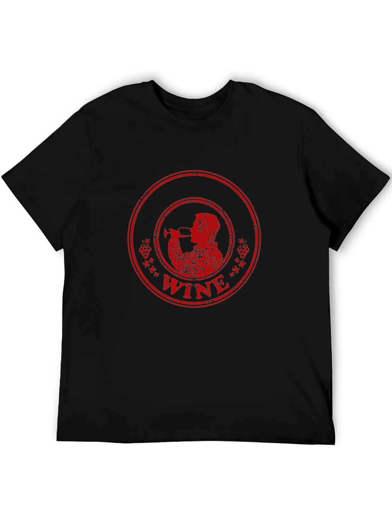 Wine Drinker Graphic T-Shirt - Black