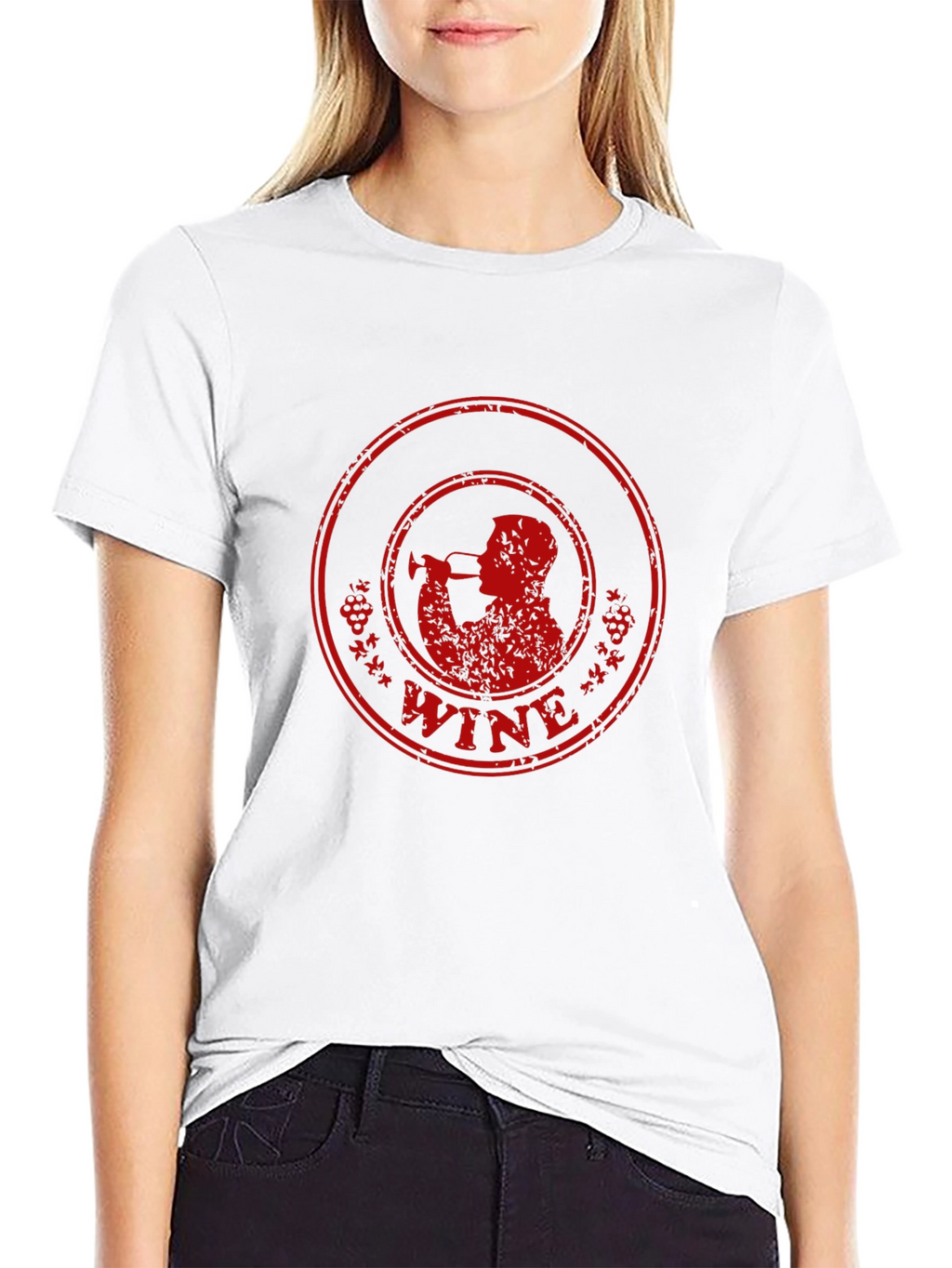 Wine Drinker Graphic T-Shirt - Black