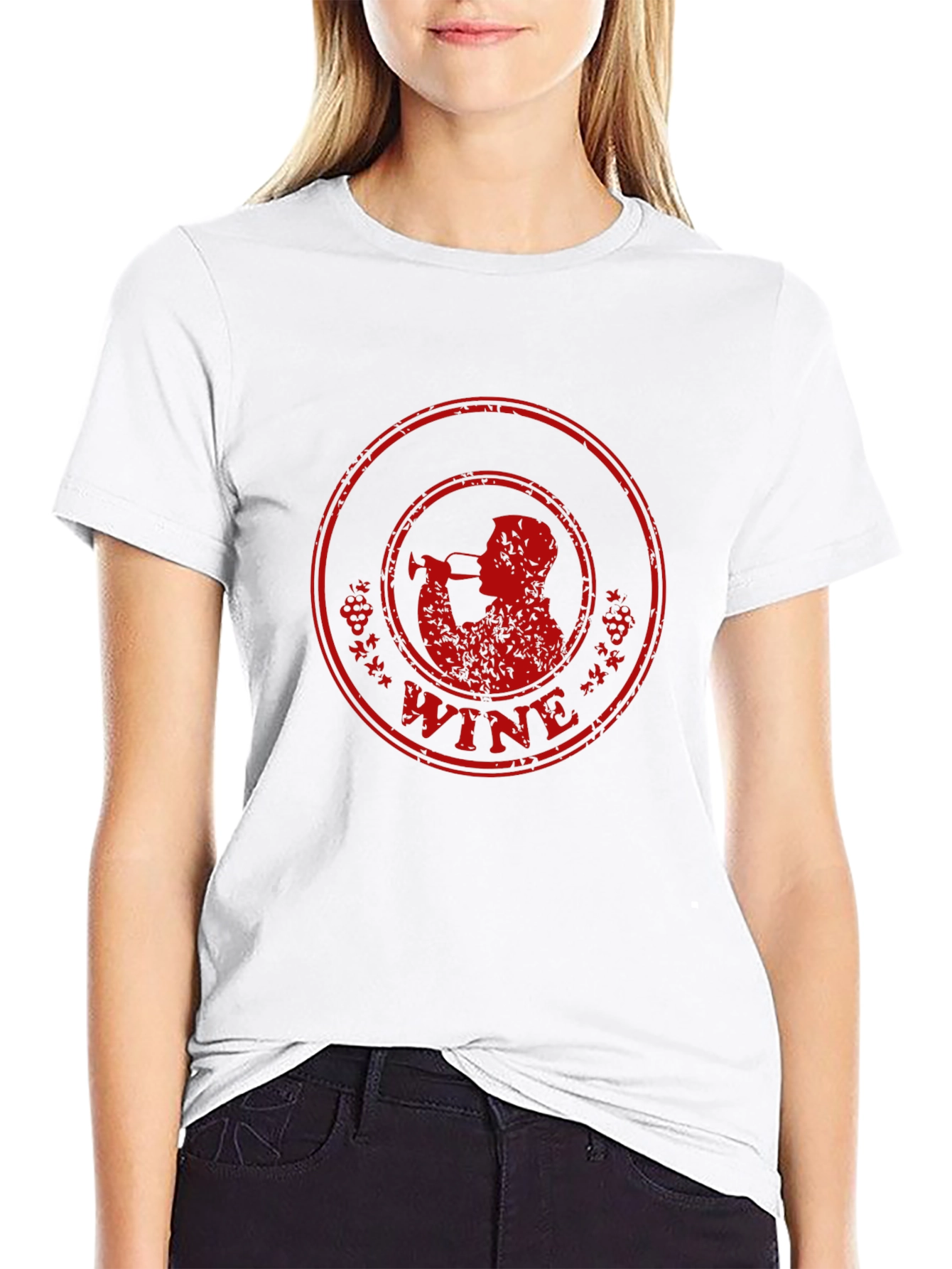 Wine Drinker Graphic T-Shirt - Black