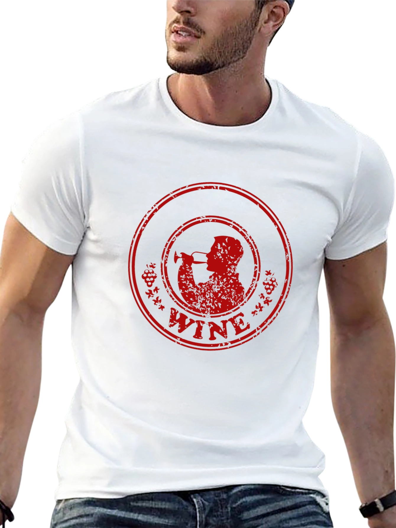 Wine Drinker Graphic T-Shirt - Black