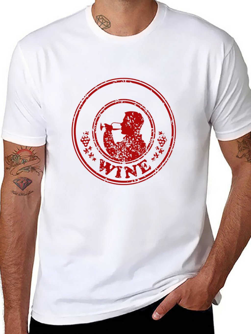 Wine Drinker Graphic T-Shirt - Black